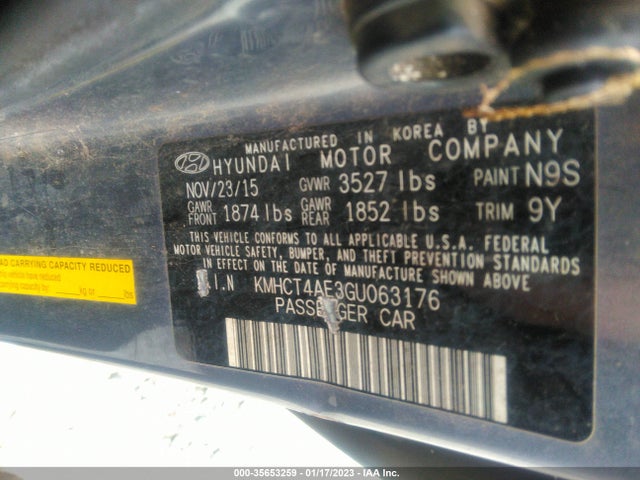 Hyundai ACCENT SE 2016 KMHCT4AE3GU063176 Image 10