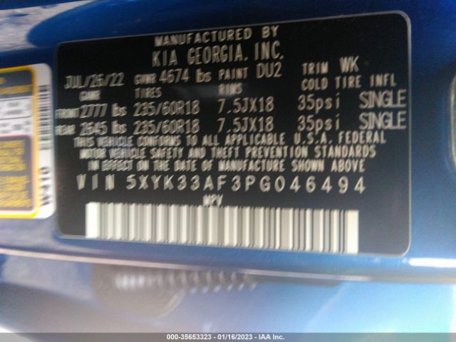 5XYK33AF3PG046494 KIA Sportage Ex