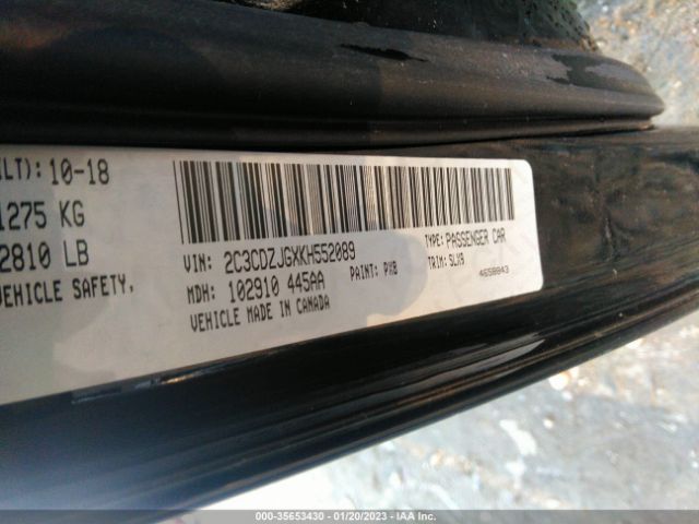 2C3CDZJGXKH552089 Dodge Challenger Gt