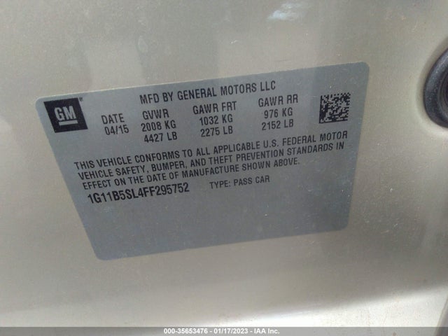 2015 Chevrolet Malibu, VIN: 1G11B5SL4FF295752