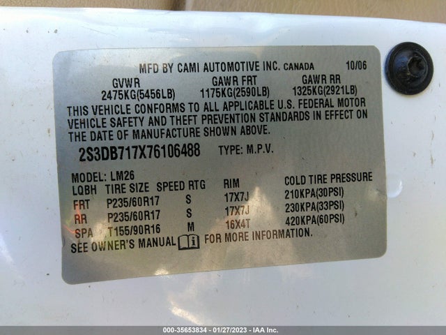 Suzuki XL7 2007 2S3DB717X76106488 Image 10