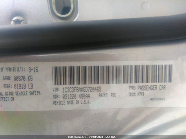 Dodge DART SXT 2016 1C3CDFBAXGD720469 Image 9
