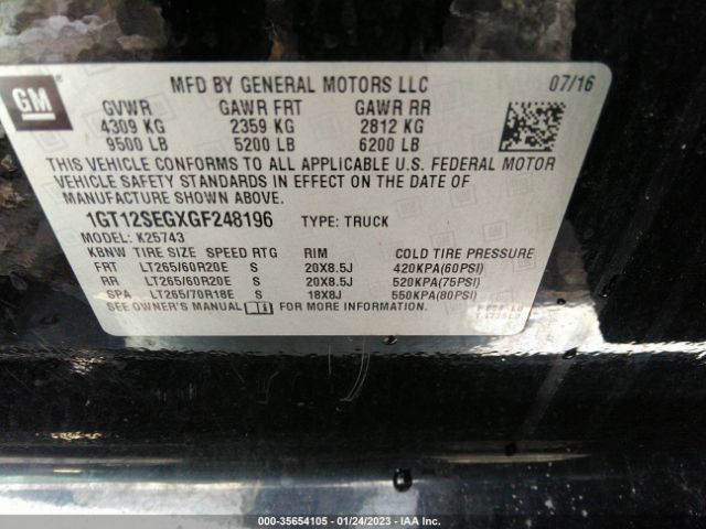 1GT12SEGXGF248196 GMC Sierra 2500hd Sle