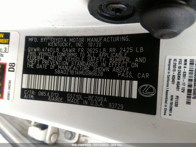 2021 Lexus ES, VIN: 58ADZ1B14MU086628