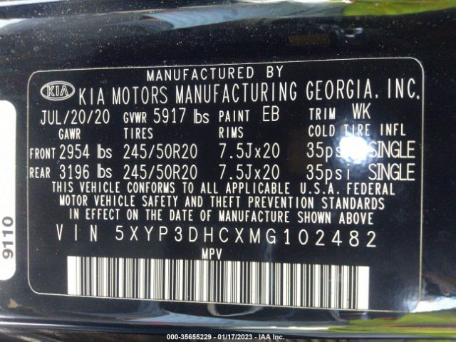 5XYP3DHCXMG102482 KIA Telluride Ex