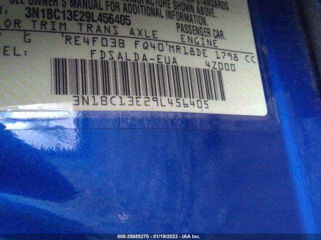 2009 NISSAN VERSA 1.8 S VIN: 3N1BC13E29L456405