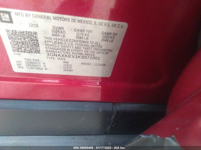 Chevrolet EQUINOX LT 2019 3GNAXKEV1KS571001 Image 10