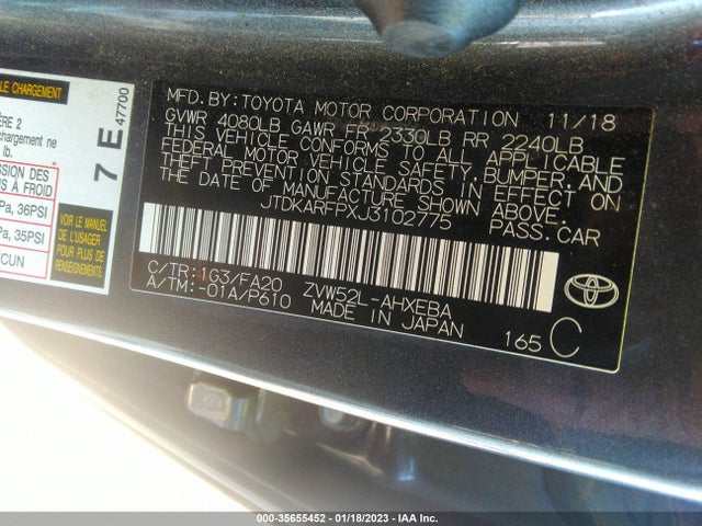 Toyota Prius Prime Plus/premium/advanced 2018 JTDKARFPXJ3102775 Image 9