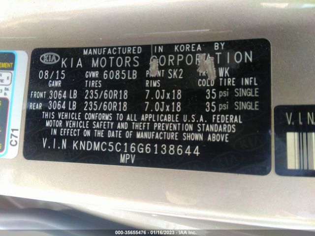 KNDMC5C16G6138644 KIA SEDONA EX