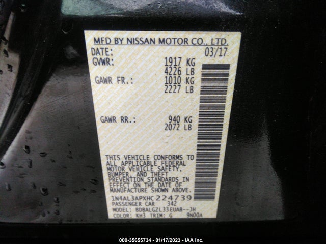 Nissan Altima 2.5 S 2017 1N4AL3APXHC224739 Image 10