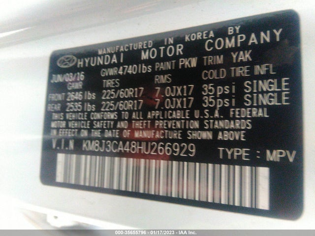Hyundai TUCSON SE 2017 KM8J3CA48HU266929 Image 10
