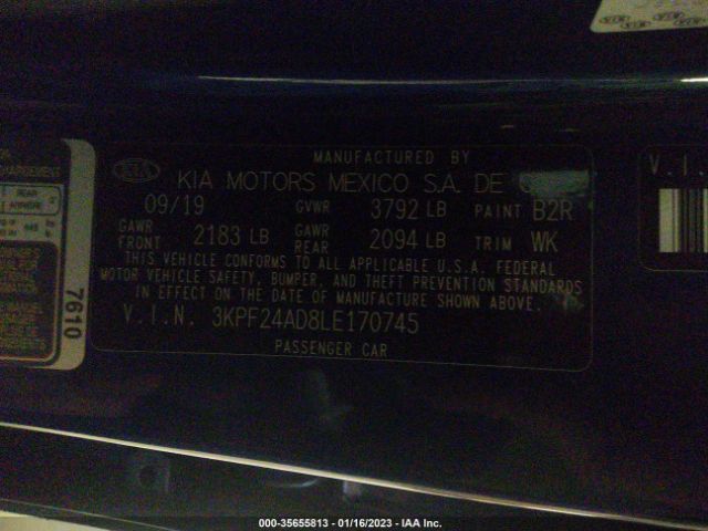 3KPF24AD8LE170745 KIA Forte Lxs