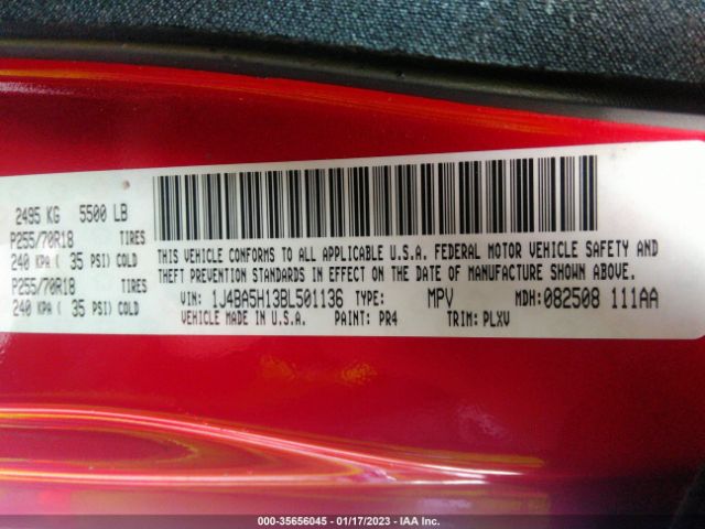 1J4BA5H13BL501136 Jeep Wrangler Unlimited Sahara