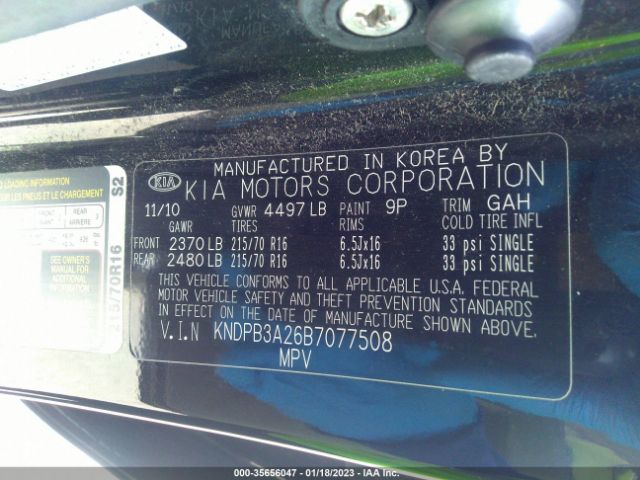 KNDPB3A26B7077508 KIA Sportage Lx