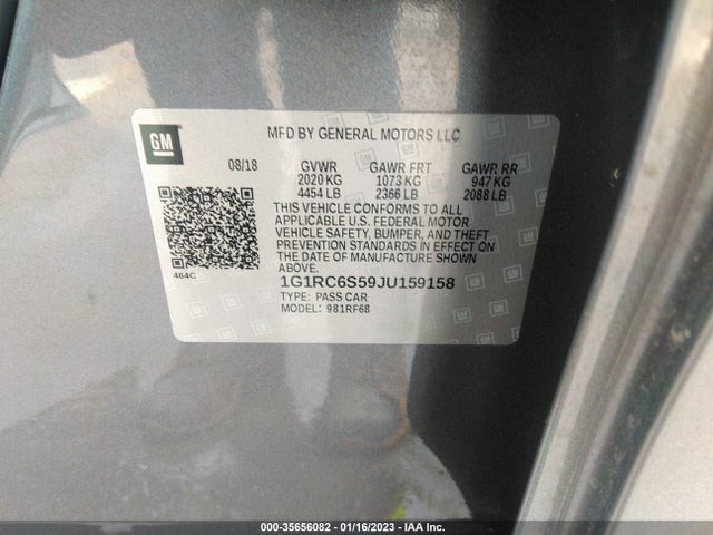 2018 Chevrolet Volt, VIN: 1G1RC6S59JU159158