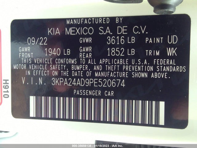 2023 Kia Rio, VIN: 3KPA24AD9PE520674
