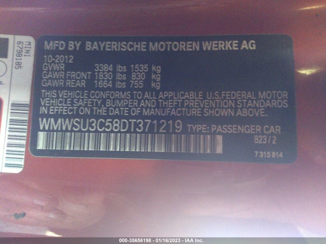 WMWSU3C58DT371219 Mini COOPER HARDTOP