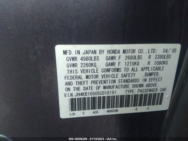 Acura RL 2005 JH4KB16505C018191 Image 11