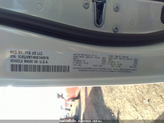 2022 Jeep Wagoneer, VIN: 1C4SJVBT4NS144916