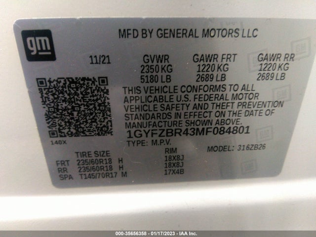 2021 Cadillac XT4, VIN: 1GYFZBR43MF084801