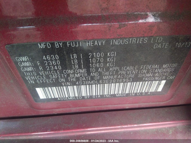 4S3BMDL63E2016953 Subaru Legacy 3.6r Limited