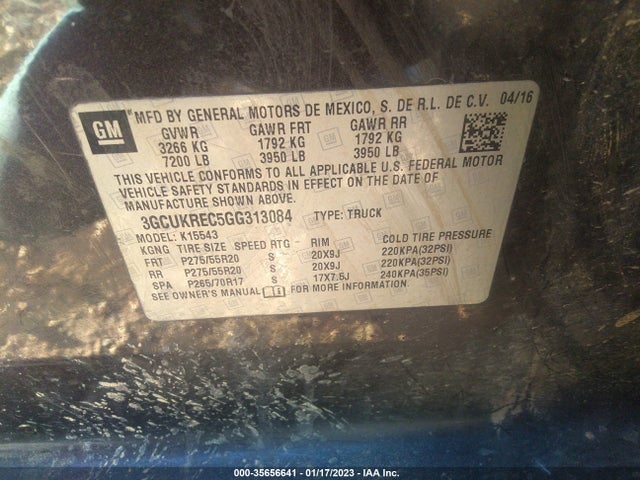 Chevrolet Silverado 1500 2lt 2016 3GCUKREC5GG313084 Image 9