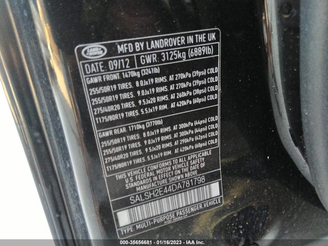 Land Rover Range Rover Sport Sc 2013 SALSH2E44DA781798 Image 10