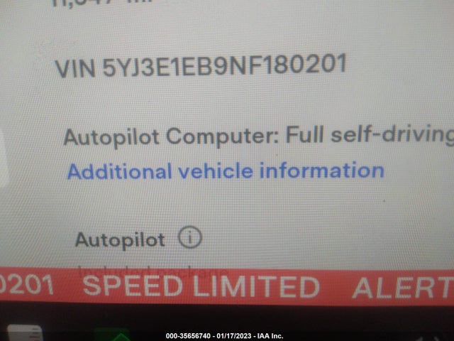 Tesla Model 3 Long Range 2022 5YJ3E1EB9NF180201 Image 10