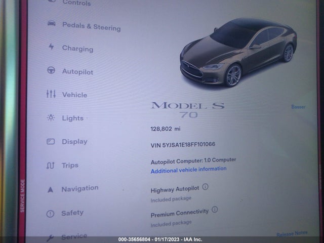 Tesla Model S Kwh Battery 2015 5YJSA1E18FF101066 Image 8