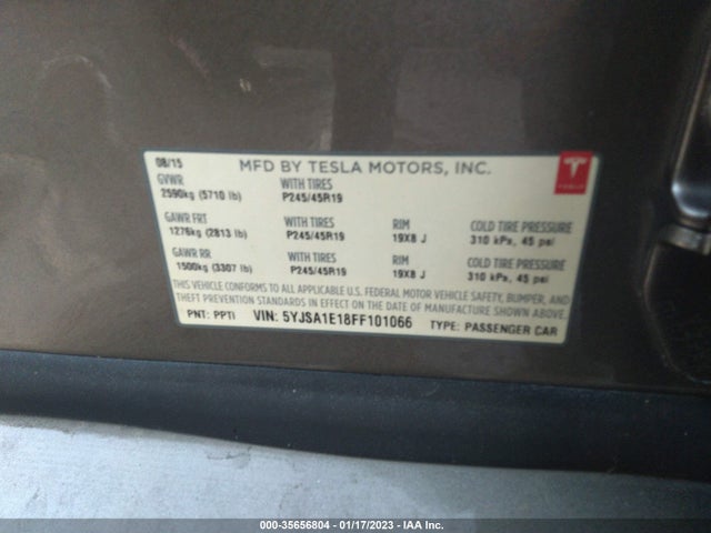 Tesla Model S Kwh Battery 2015 5YJSA1E18FF101066 Image 10
