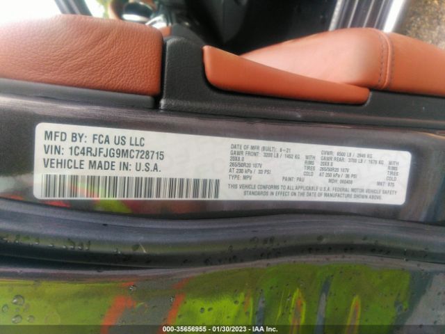 1C4RJFJG9MC728715 Jeep Grand Cherokee Summit