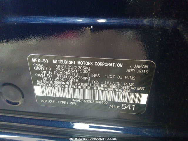 Mitsubishi Outlander 2019 JA4AD3A3XKZ048407 Image 11