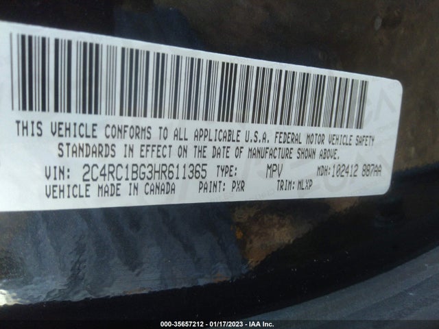 Chrysler Pacifica 2017 2C4RC1BG3HR611365 Image 9