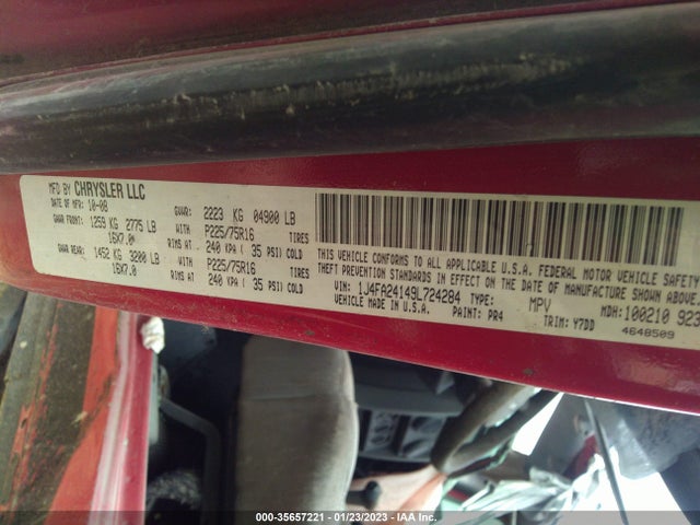 2009 JEEP WRANGLER X VIN: 1J4FA24149L724284