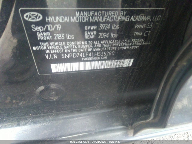 2020 Hyundai Elantra, VIN: 5NPD74LF4LH535280