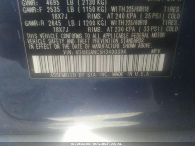 4S4BSANC5H3400394 Subaru Outback Limited