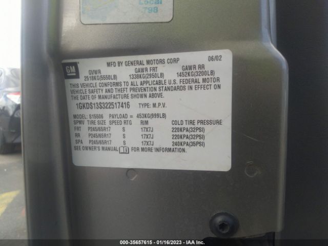 1GKDS13S322517416 GMC Envoy Slt