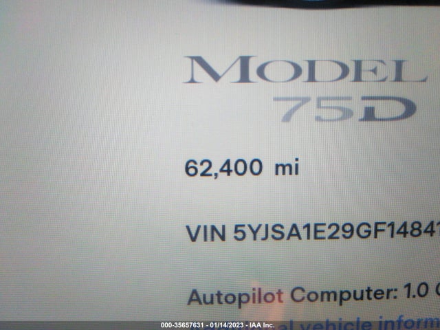 2016 Tesla Model S, VIN: 5YJSA1E29GF148410