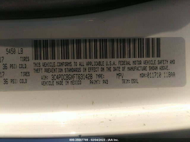 2015 Dodge Journey, VIN: 3C4PDCBGXFT631428