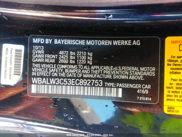BMW 6 Series 640i 2014 WBALW3C53EC892753 Image 11