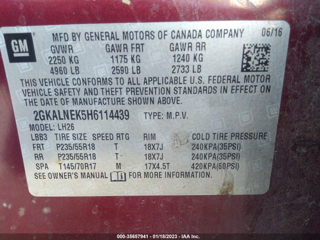 2017 GMC Terrain, VIN: 2GKALNEK5H6114439