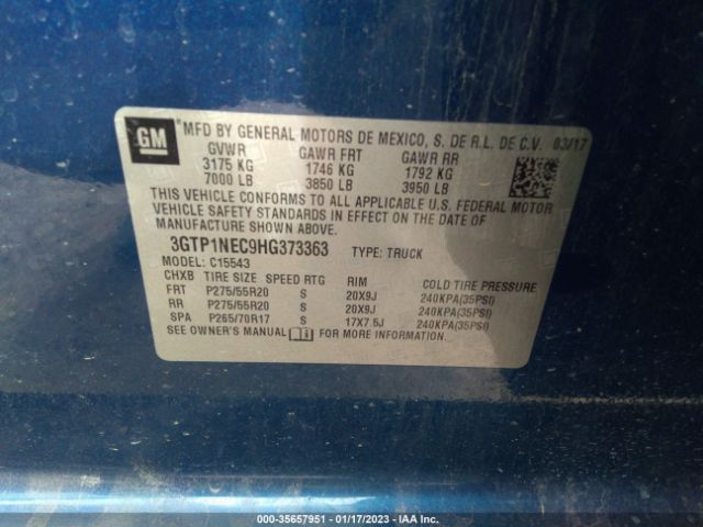 3GTP1NEC9HG373363 GMC Sierra 1500 Slt