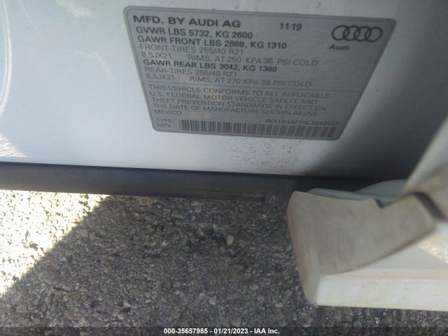WA1B4AFY3L2040107 Audi Sq5 Premium Plus