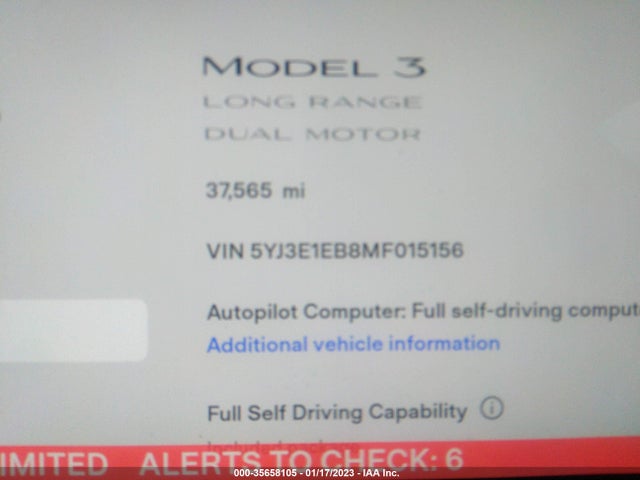 Tesla Model 3 Long Range 2021 5YJ3E1EB8MF015156 Image 8