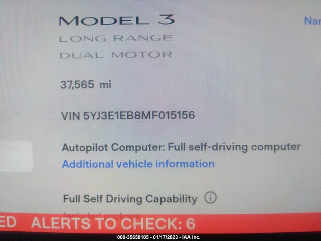 Tesla Model 3 Long Range 2021 5YJ3E1EB8MF015156 Image 10