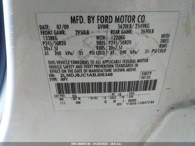 Lincoln MKX 2010 2LMDJ8JC1ABJ06348 Image 10