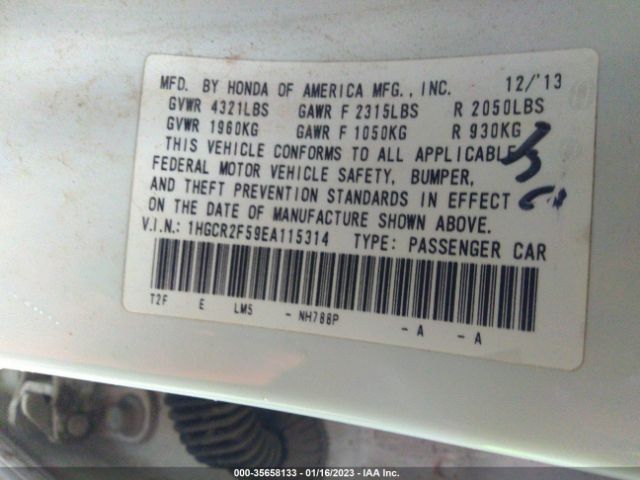 1HGCR2F59EA115314 Honda Accord Sedan Sport