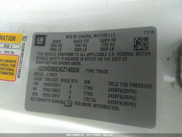 Chevrolet Silverado 1500 Ls 2016 1GCNCNEC3GZ149330 Image 10