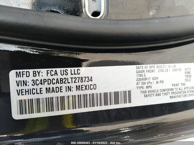 2020 Dodge Journey, VIN: 3C4PDCAB2LT278734