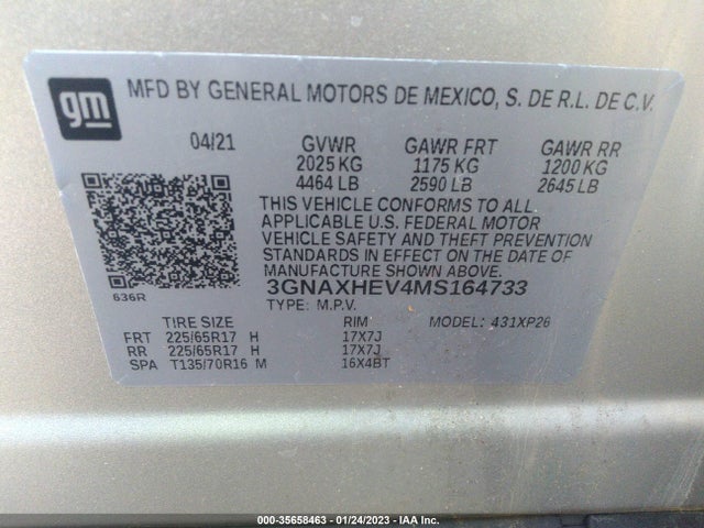 Chevrolet EQUINOX LS 2021 3GNAXHEV4MS164733 Image 9